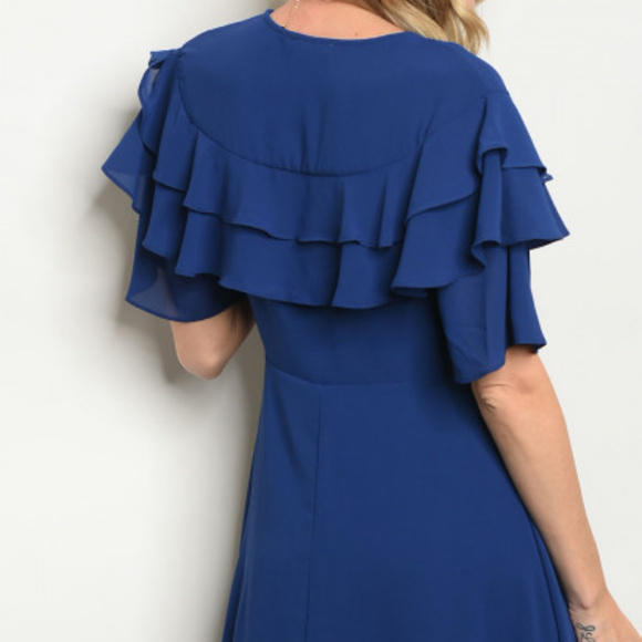 V-NECK RUFFLE DRESS - Picture 5 of 7
